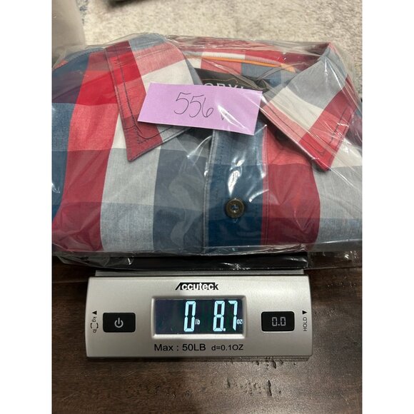 Orvis Short Sleeve Plaid Button Up Shirt Red Blue Sz XXL Cotton Classic Preppy - Picture 11 of 11